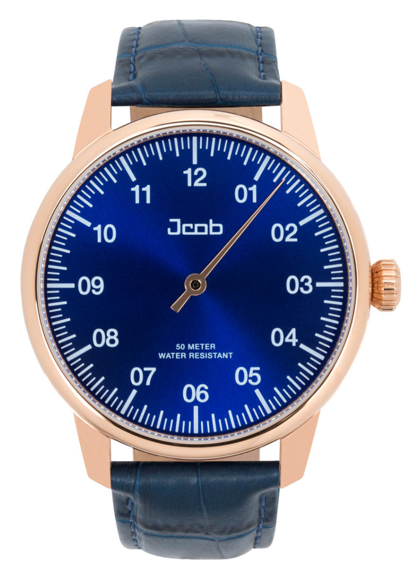 Jcob Einzeiger JCW004-LR03 roségoud/blauw heren horloge